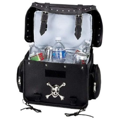 B&f System Lumcool Diamond Plate Motorcycle Trunk/cooler Bag With Skull Medallion