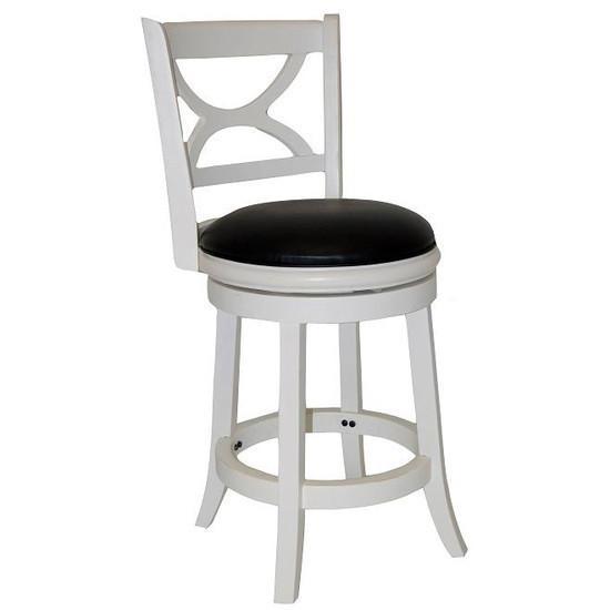 Boraam 24" Florence Swivel Stool - Distressed White (43724)