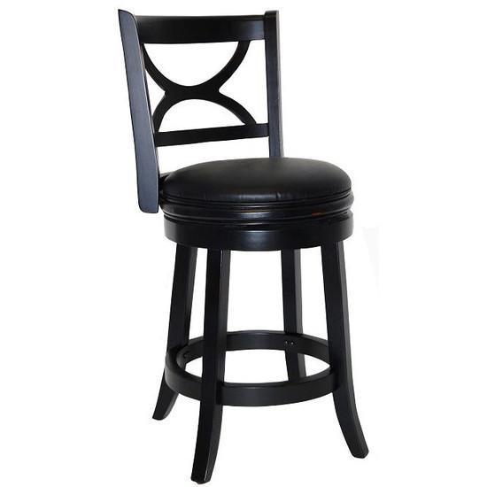 Boraam 24" Florence Swivel Stool - Black Sandthru (45724)