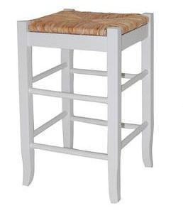 Boraam 29" Square Rush Stool - White 94329