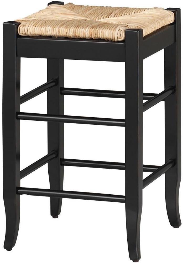 Boraam 24" Square Rush Stool - Black 94924