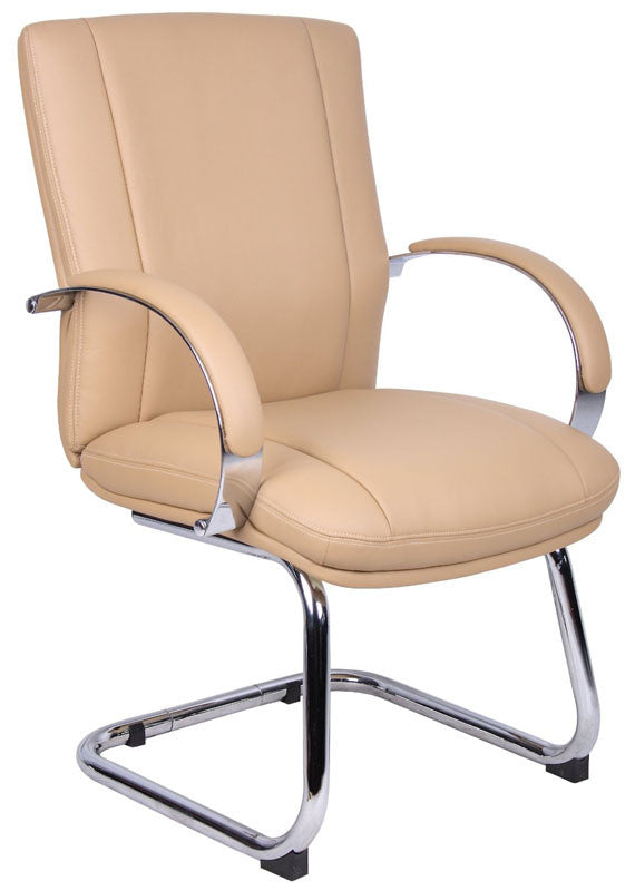 Boss Office Products Aele40c-tn Aaria Collection Elektra Guest Chair/ Chrome Finish/ Tan Upholstery