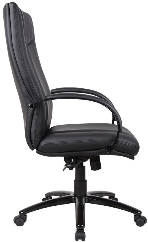 Boss Office Products Aele72b-bk Aaria Collection Elektra High Back Executive Chair / Black Finish / Black Upholstery