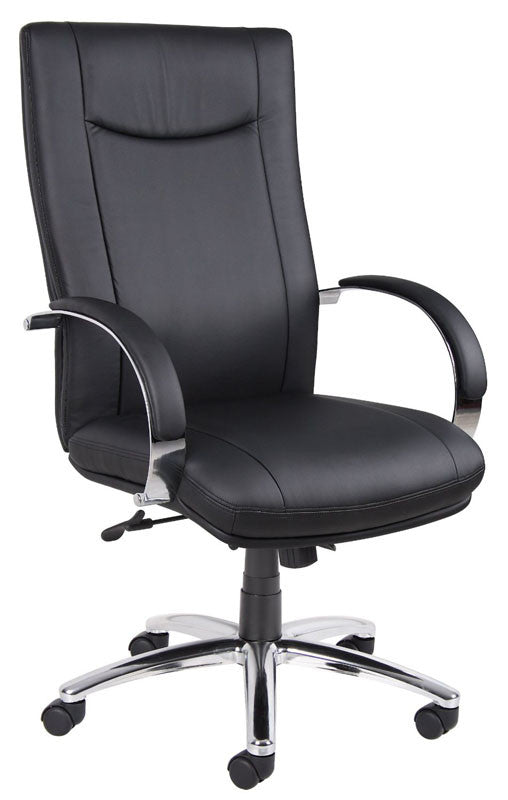 Boss Office Products Aele72c-bk Aaria Collection Elektra High Back Executive Chair / Chrome Finish / Black Upholstery