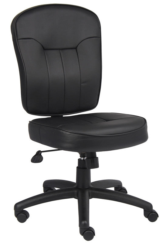 Boss Office Products B1560 Boss Black Leather Task Chair