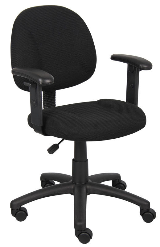 Boss Office Products B316-bk Boss Black Deluxe Posture Chair W/ Adjustable Arms