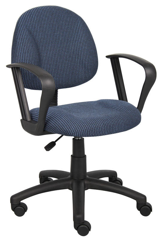 Boss Office Products B317-be Boss Blue Deluxe Posture Chair W/ Loop Arms