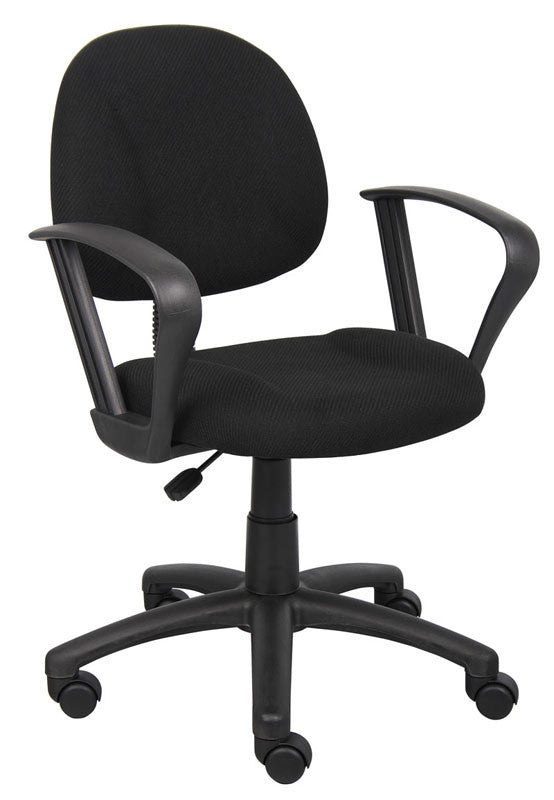 Boss Office Products B317-bk Boss Black Deluxe Posture Chair W/ Loop Arms