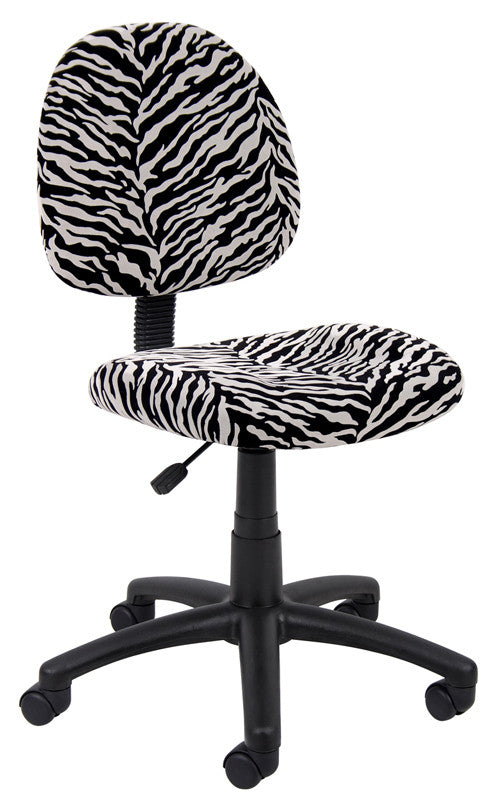 Boss Office Products B325-zb Boss Zebra Print Microfiber Deluxe Posture Chair