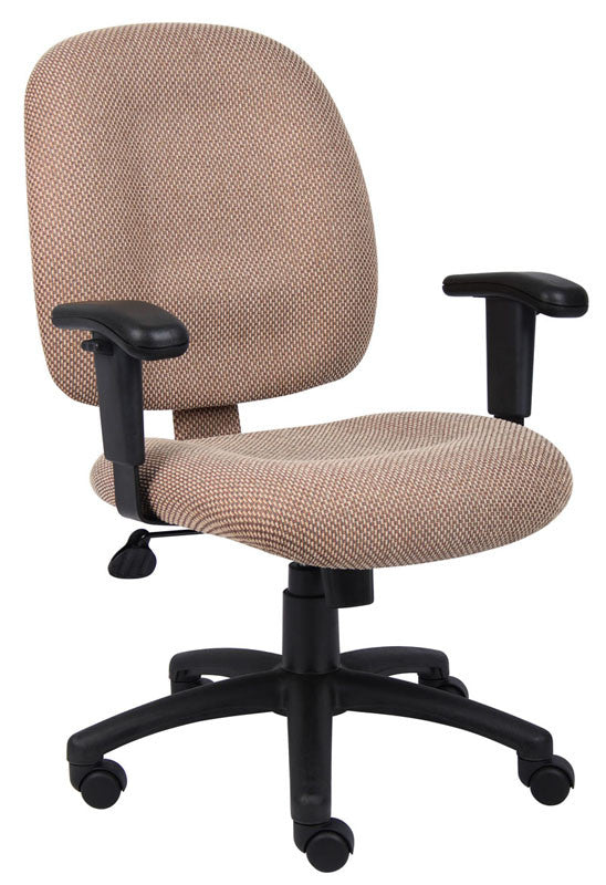 Boss Office Products B495-ch Boss Chestnut Fabric Task Chair W/ Adjustable Arms