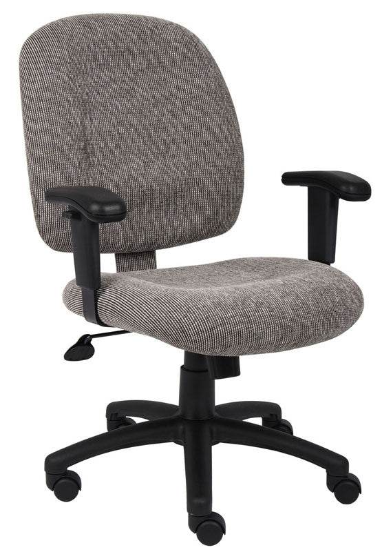 Boss Office Products B495-sm Boss Smoke Fabric Task Chair W/ Adjustable Arms