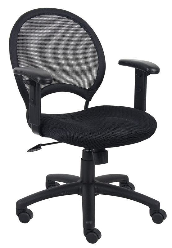 Boss Office Products B6216 Boss Mesh Chair With Adjustable Arms