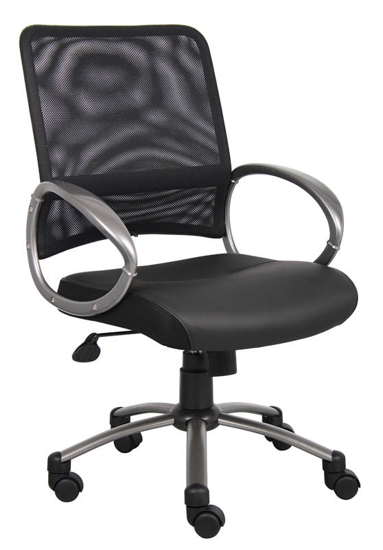 Boss Office Products B6406 Boss Mesh Back W/ Pewter Finish Task Chair