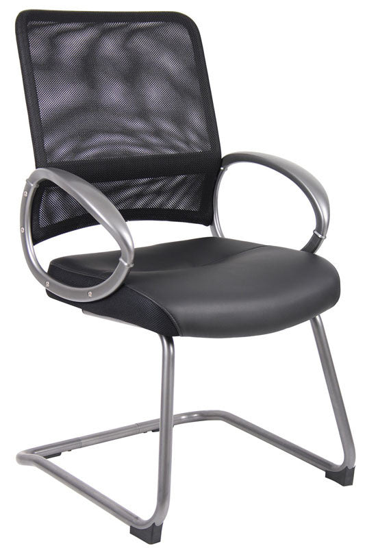 Boss Office Products B6409 Boss Mesh Back W/ Pewter Finish Guest Chair