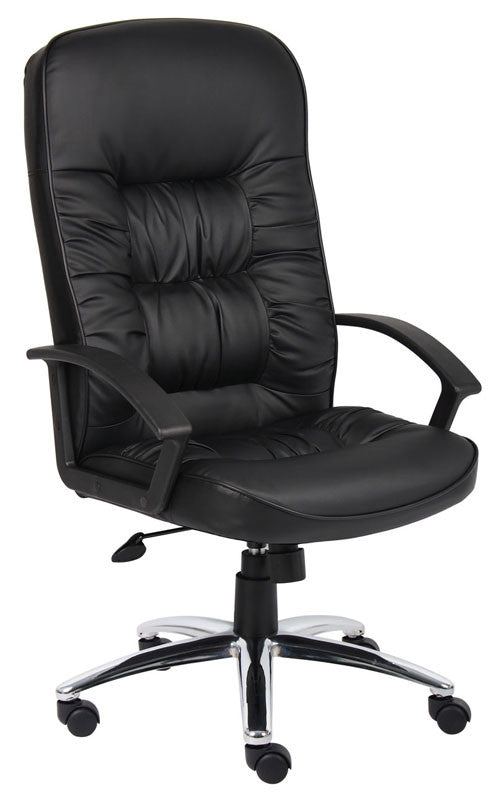 Boss Office Products B7301c Boss High Back Leatherplus Chair W/ Chrome Base