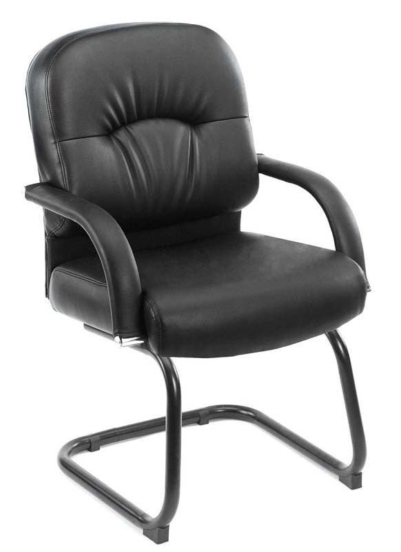 Boss Office Products B7409 Boss Mid Back Caressoft Guest Chair In Black