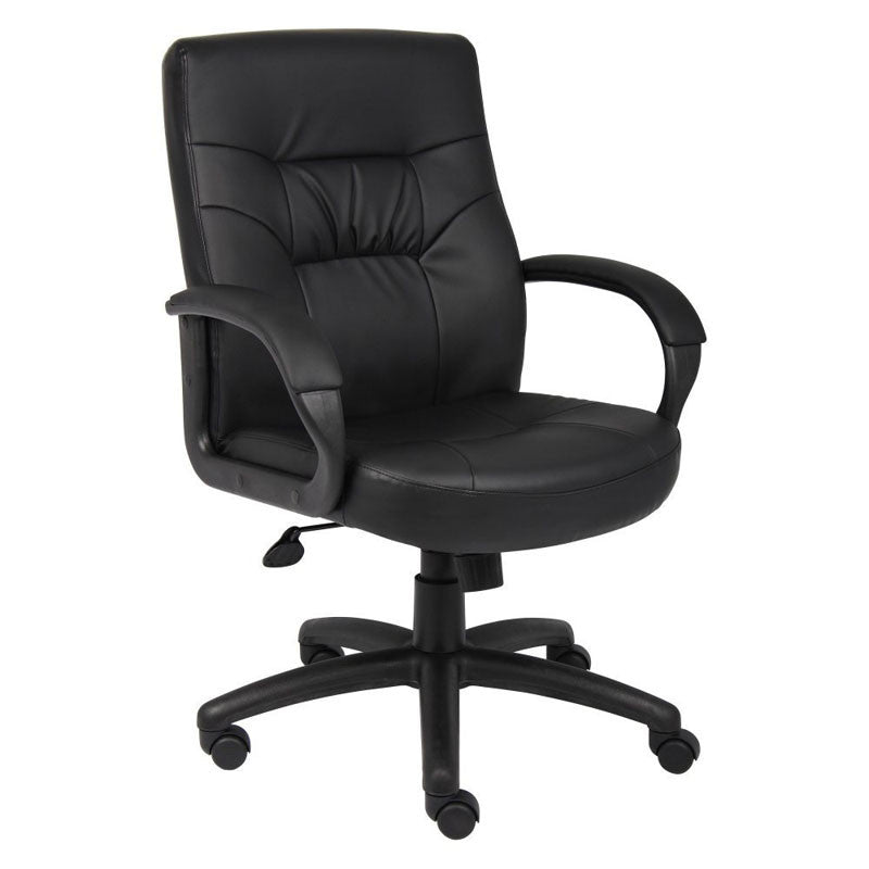 Boss Office Products B7507 Boss Executive Mid Back Leatherplus Chair W/ Knee Tilt