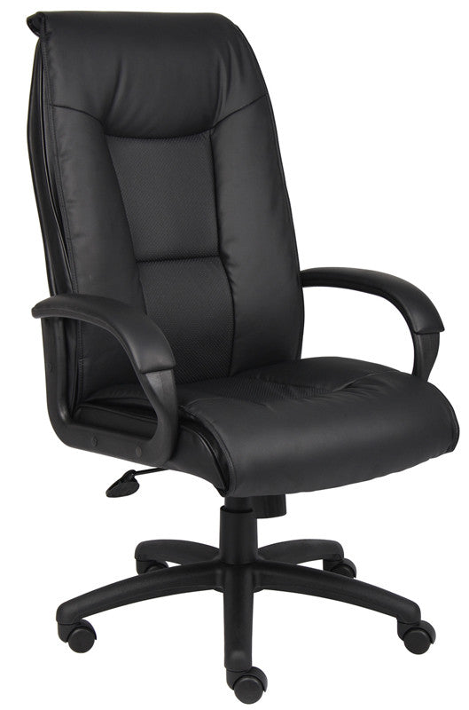 Boss Office Products B7601 Boss Executive Leather Plus Chair W/padded Arm