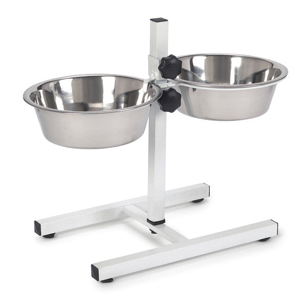 Proselect Adjustable Dog Diners - 3 Quarts - White (zw055-96-95)