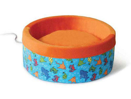 Thermo-kitty Bed Large Fish Orange 20" X 20" X 6"