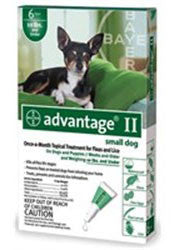 Advantage Ii For Small Dogs 1-10 Lbs, Green 6 Pack