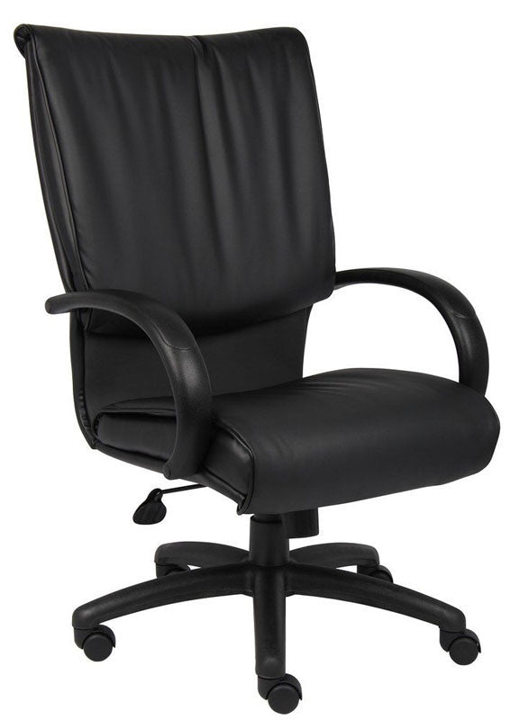 Boss Office Products B9702 Boss High Back Black Leatherplus Executive Chair W/ Knee Tilt