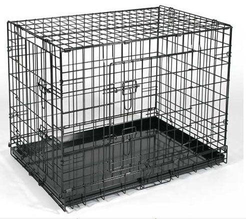 Qpets Qpc-100m Folding Dog Kennel Crate Cage W/ Abs Tray 24"l X 17"w X 20"h For Medium Dogs