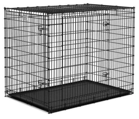 Qpets Qpc-100xxxl Folding Dog Kennel Crate Cage W/ Abs Tray 48"l X 30"w X 33"h