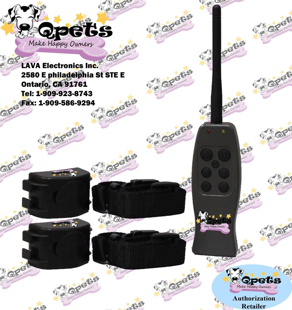 Qpets Sp 102 Remote 3 Levels Shock With Vibration Trainig Collar For 2 Dogs