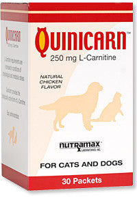 Quinicarn (l-carnitine 250 Mg) For Cats And Dogs, 30 Packets