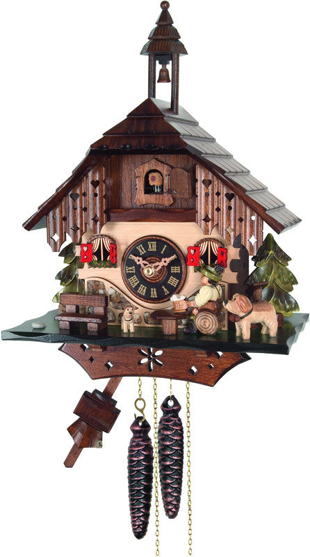 River City Clocks 20-13 One Day Cottage Cuckoo Clock - Beer Drinker Raises Mug