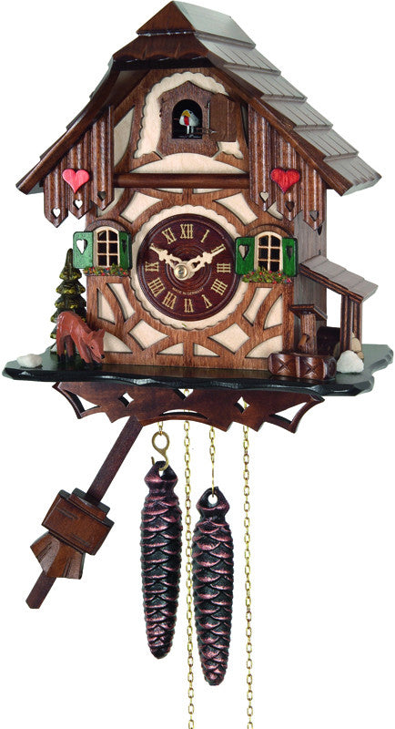 River City Clocks 32-09 One Day Cuckoo Clock Cottage With Deer, Tree, & Water Pump