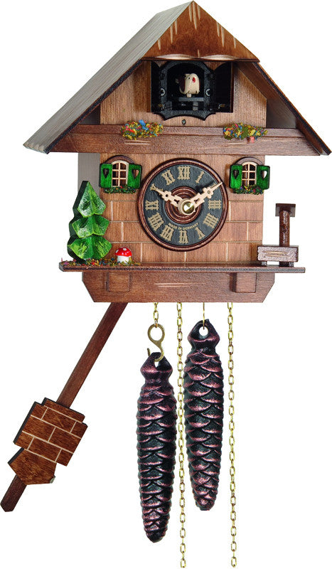 River City Clocks 38-06 One Day Cuckoo Clock Cottage With Tree, Mushroom, And Water Pump