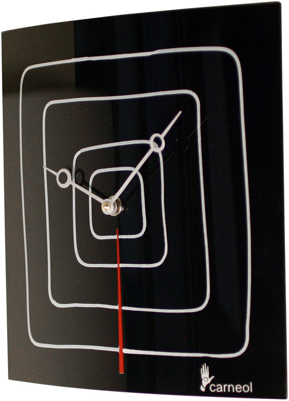 River City Clocks Gbs-09 Black Glass Art Clock With White Squares