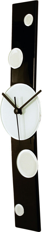 River City Clocks Gdb-16 Black Curved Glass Clock With White Dots