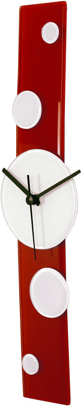 River City Clocks Gdr-16 Red Curved Glass Clock With White Dots