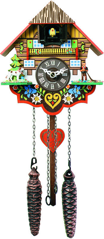 Musical Multi-colored Quartz Cuckoo Clock - 8 Inches Tall