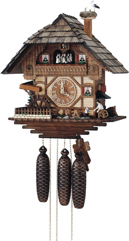 River City Clocks Md898-17 Eight Day Musical Cuckoo Clock - Blacksmith Swinging Hammer & Moving Waterwheel