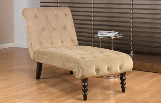 Office Star Ave Six Cvs72-c27 Curves Tufted Chaise Lounge In Coffee Velvet