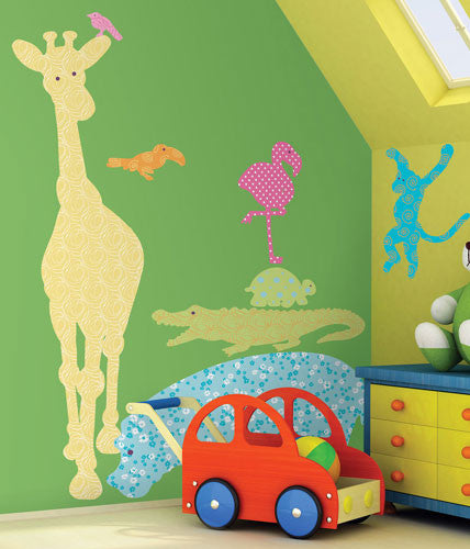 Animal Silhouettes (colors) Peel & Stick Giant Wall Decals (rmk1327slg)