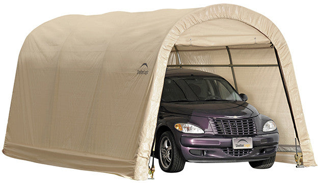 Shelterlogic 62689 Auto Shelter 10x15x8 Ft. Roundtop Instant Garage - Sandstone