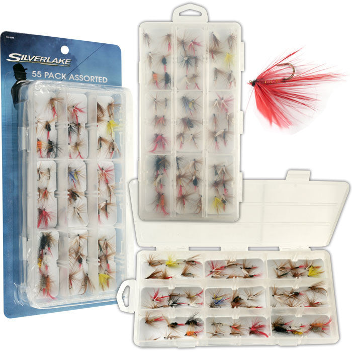 Trademark Commerce 80-4614 Silver Lake Freshwater Flies - 55 Pack