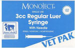 Syringe 3cc, 22 Ga X 3/4" Monoject 100/box Rl