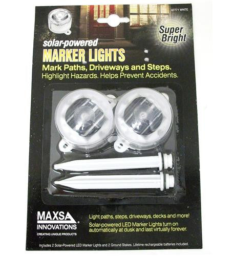 Maxsa Innovations Mxs-47771 White Solar Marker Lights - 2 Pk