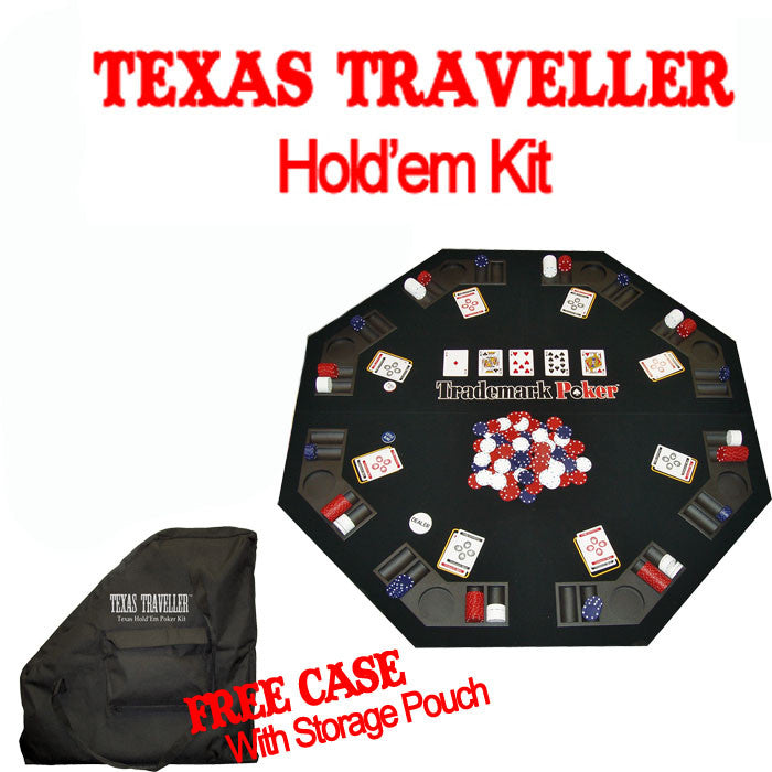 Trademark Commerce 10-0473 Texas Traveller - Table Top & 300 Chip Travel Set