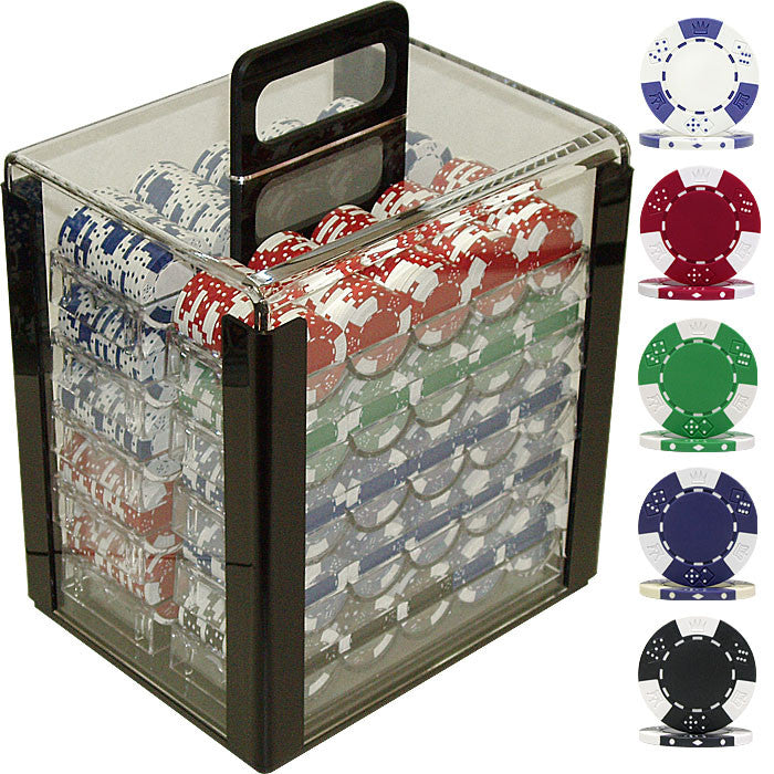 Trademark Commerce 10-1025-1car 1000 Pc Lucky Crown 11.5g Poker Chip Set In Acrylic Carrier