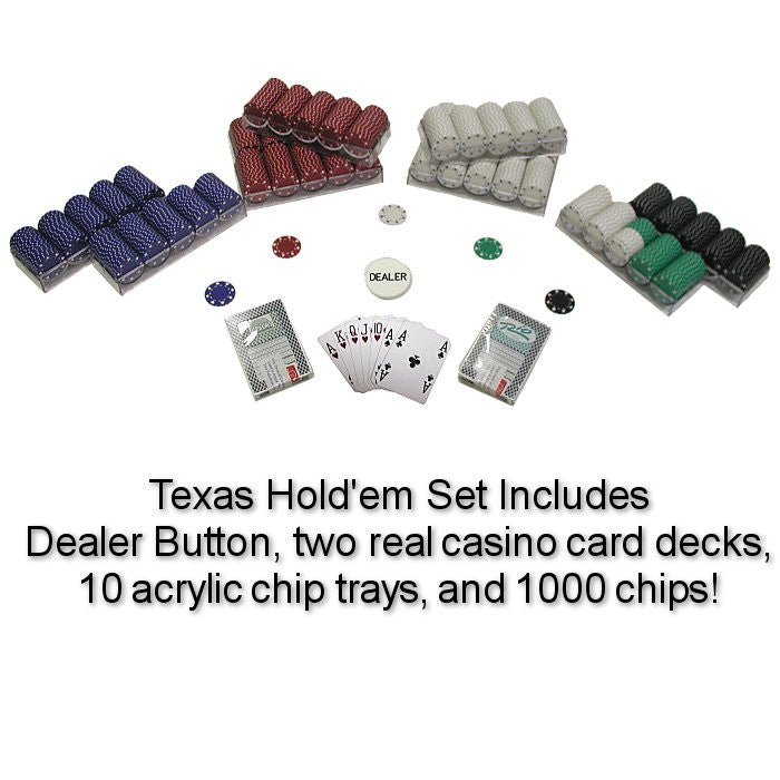 Trademark Commerce 10-1080-1k 1000 Suited 11.5 G Poker Chips Texas Hold Em Set