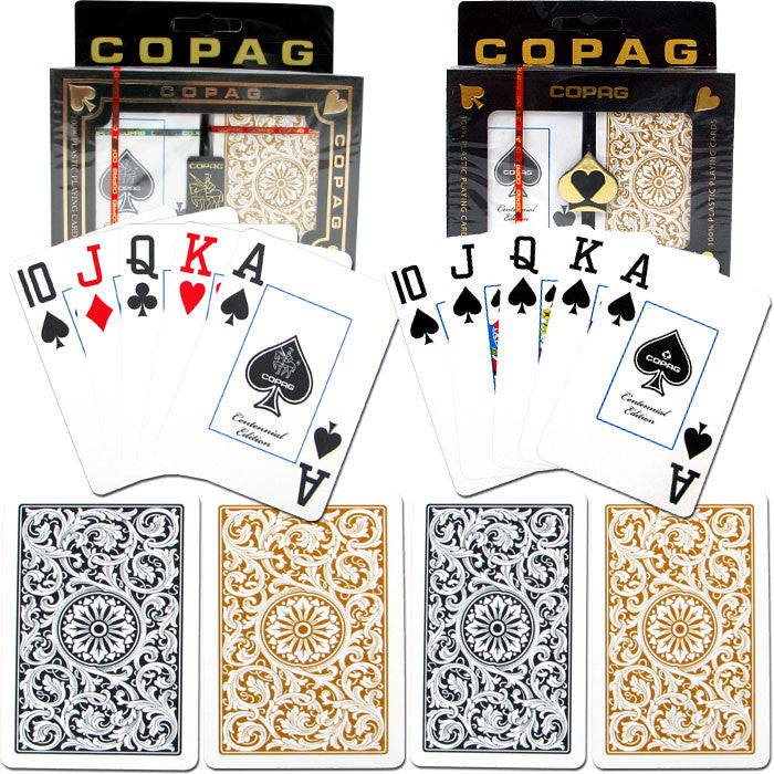 Trademark Commerce 10-1546-2 Copaga"c Poker & Bridge Jumbo Index - 1546 Black/gold Set Of