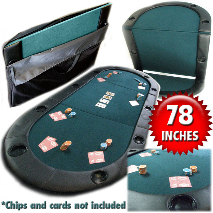 Trademark Commerce 10-7936c Texas Holdem Poker Folding Tabletop With Cupholders