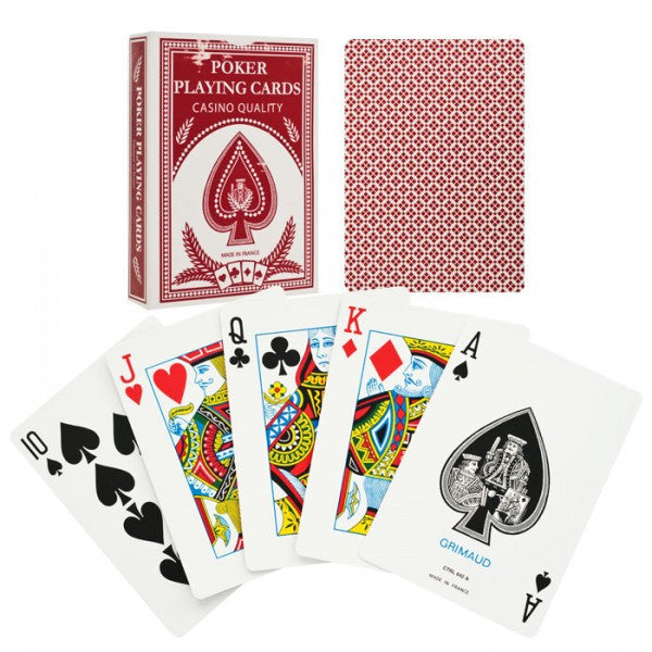 Grimaud 10-888red Grimaud Poker Size Playing Cards - Red